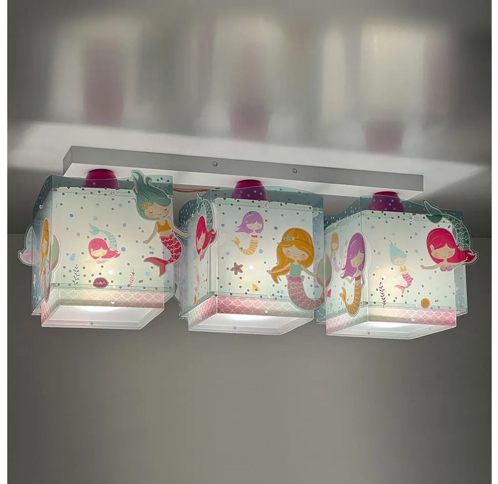 Dalber 63443 - Gyermek mennyezeti lámpa MERMAIDS 3xE27/60W/230V
