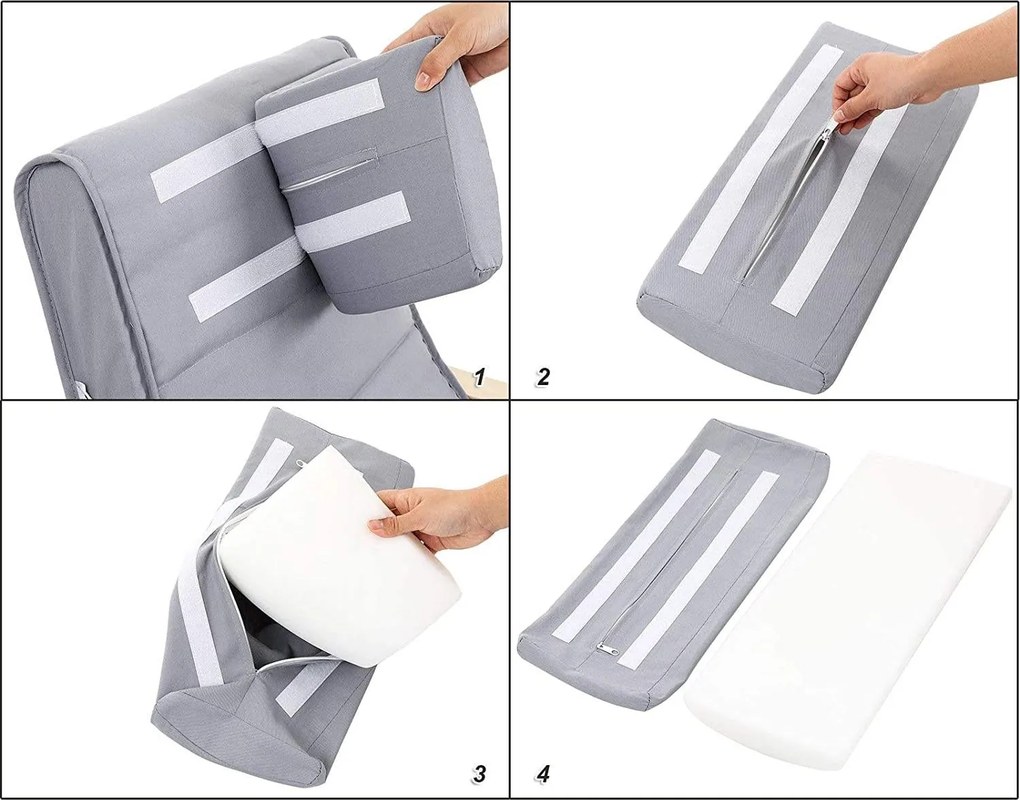 Relaxációs szék, hintaszék állítható lábtartóval, világosszürke