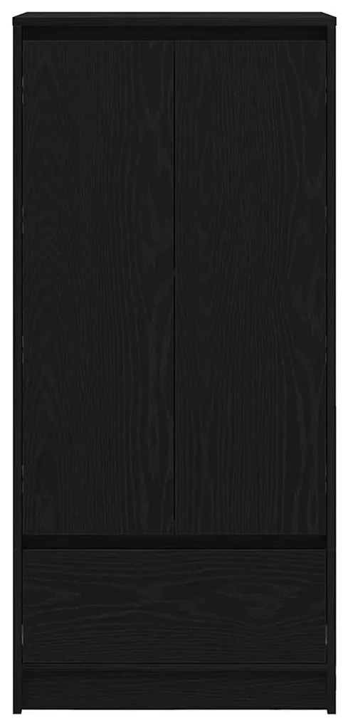 fekete tölgy szerelt fa szekrény fiókkal 55,5x34x119,5 cm