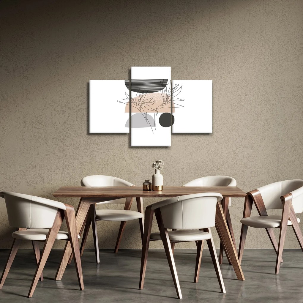 Kép - Vonal művészet virágok N⁰2 (90x60 cm)