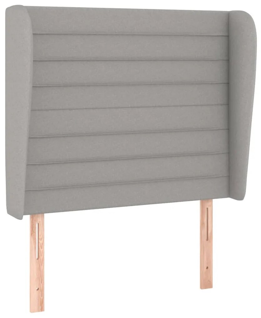 világosszürke szövet fejtámla szárnyakkal 83 x 23 x 118/128 cm
