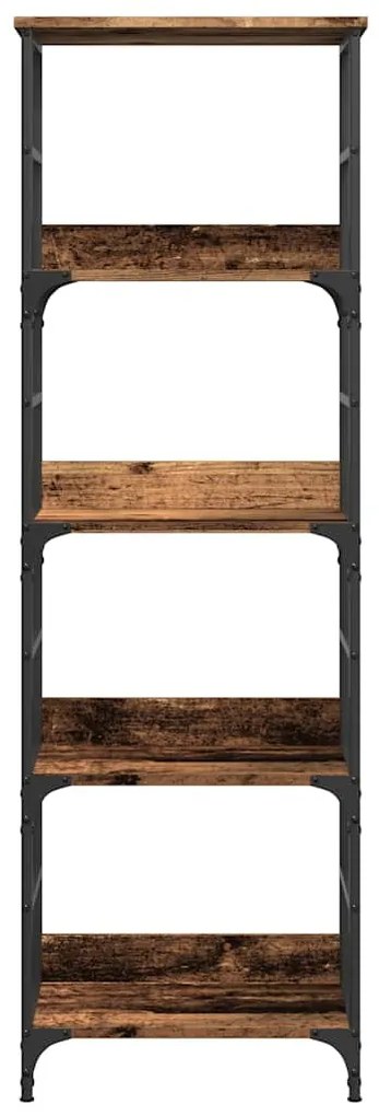 antik fa színű szerelt fa könyvszekrény 50 x 33 x 153 cm