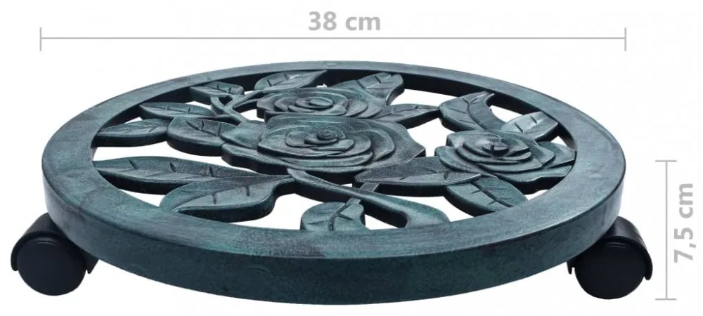 6 db zöld gurulós műanyag virágtartó 38 cm