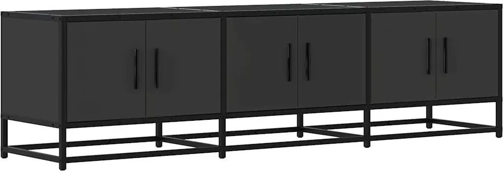 vidaXL fekete szerelt fa és fém TV-szekrény 150x35x41 cm