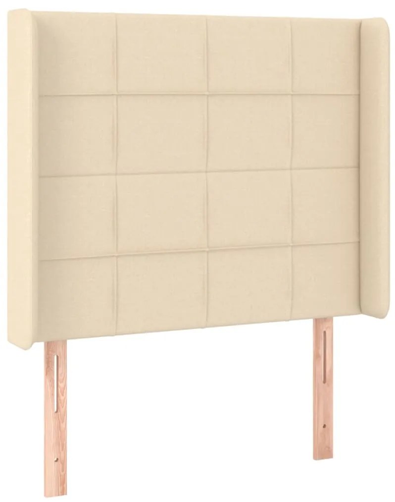 krémszínű szövet fejtámla szárnyakkal 83x16x118/128 cm