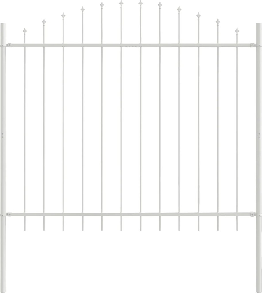 vidaXL Kerti Kerítés 7 pcs Fehér 170 x 165 cm Porszórt acél
