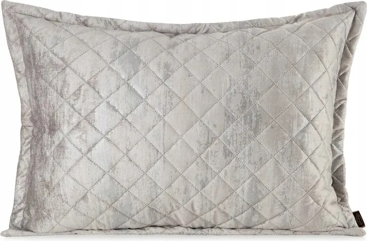 Párnahuzat 50x70 fekete-ezüst steppelt, koptatott velúr mintával