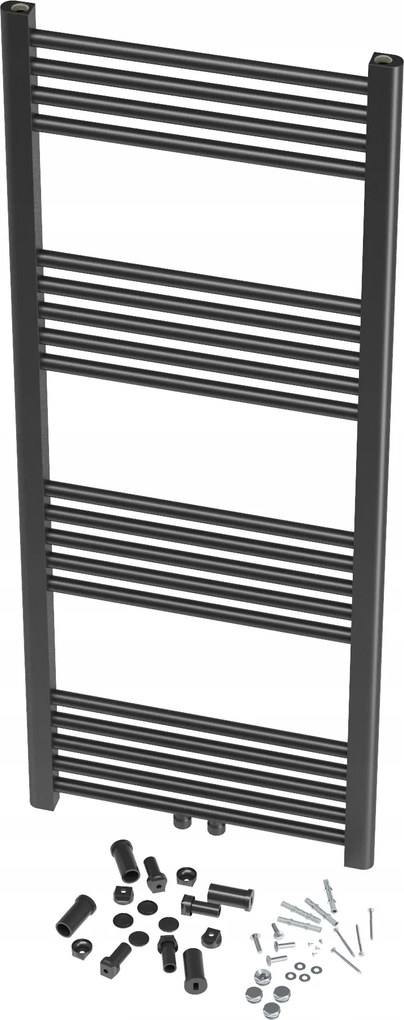 Fürdőszobai Radiátor Modern Létra Fekete Raven 130x50 cm