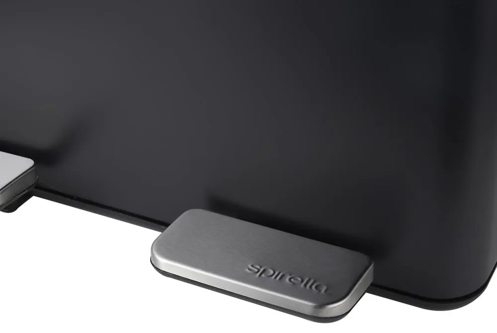 Matt fekete acél szelektív pedálos szemetes 2x20 l Aliya – Spirella