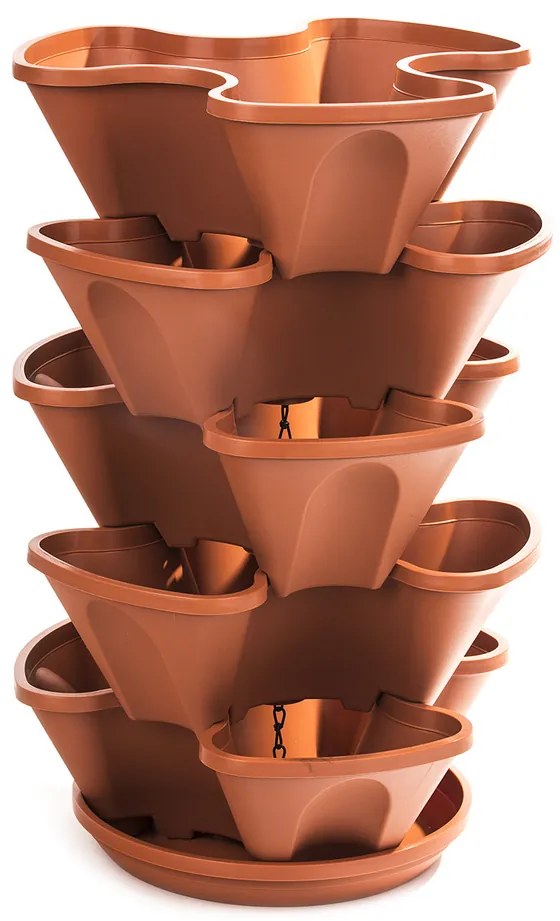 5-részes felakasztható virágpiramis – terrakotta, 53 cm
