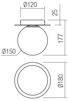 Redo 01-3128 - Mennyezeti lámpa HAIKU 1xE14/28W/230V réz