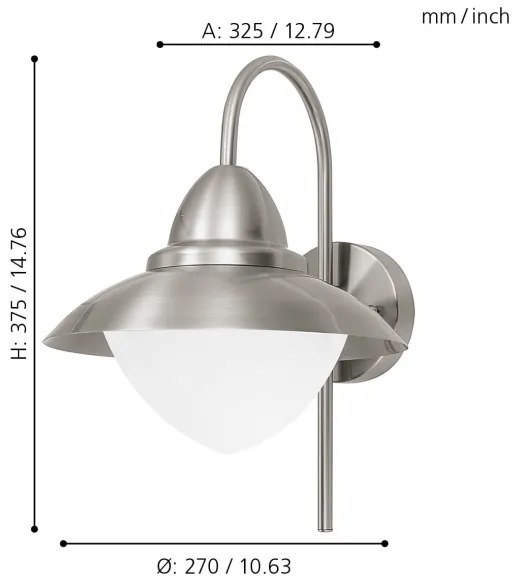 EGLO 83966 - LED Kültéri fali lámpa SIDNEY 1xE27/8,5W IP44