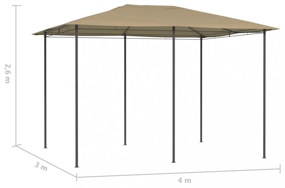 tópszínű pavilon 3 x 4 x 2,6 m 160 g/m²