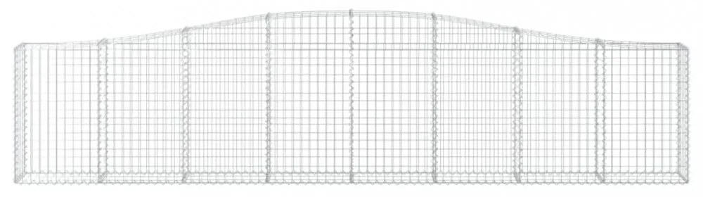 vidaXL 3 db íves horganyzott vas gabion kosár 400x30x80/100 cm