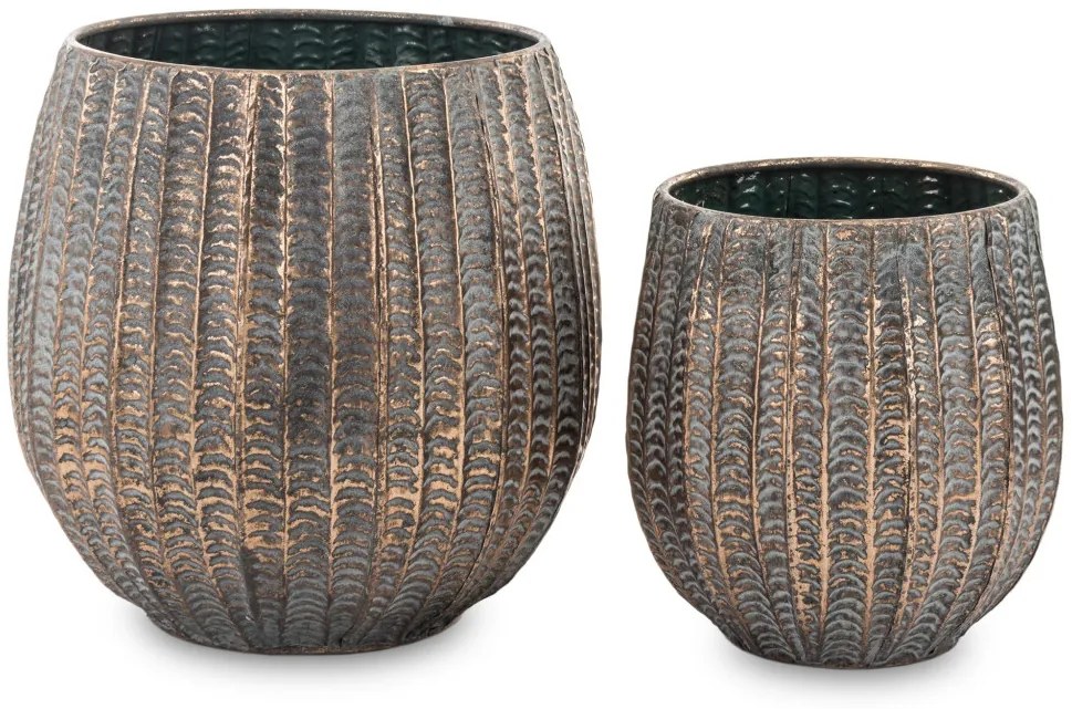 2 db-os borítókészlet, réz fém, fekete, 36x31x31, 28x23x23cm