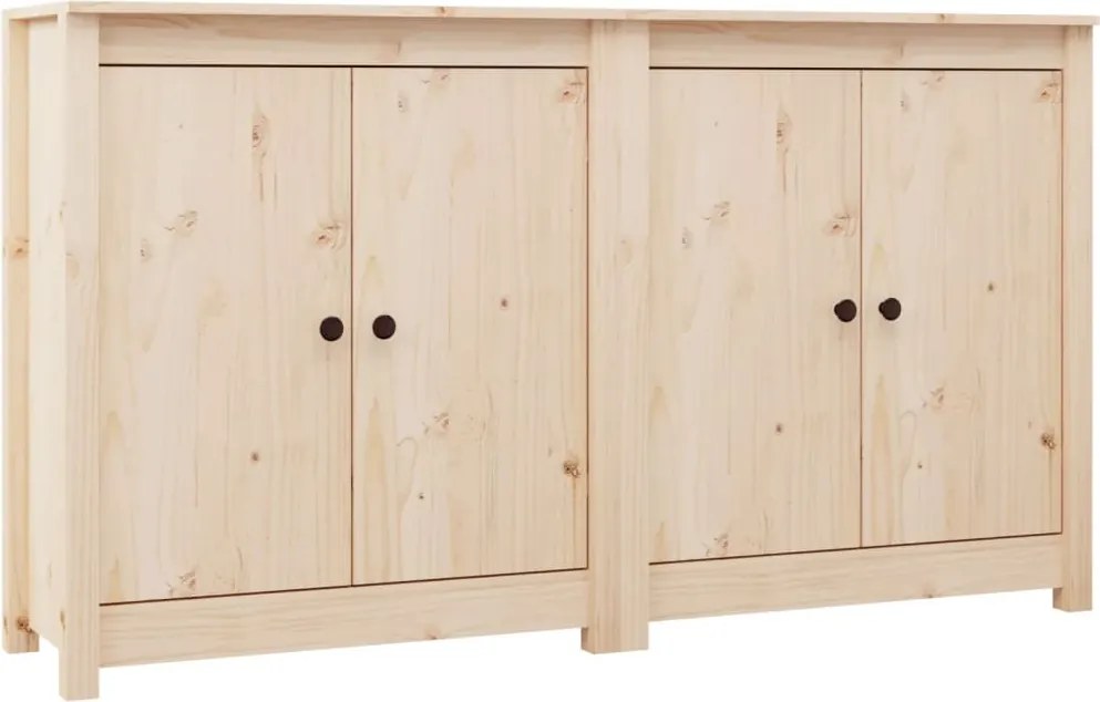 vidaXL 2 db tömör fenyőfa tálalószekrény 70 x 35 x 80 cm
