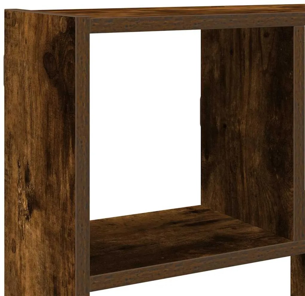 füstös tölgy színű szerelt fa fali kockapolc 12 rekeszes színű