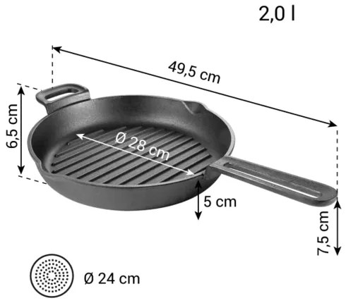 Tescoma MASSIVE grillező mély serpenyő átmérő 28cm