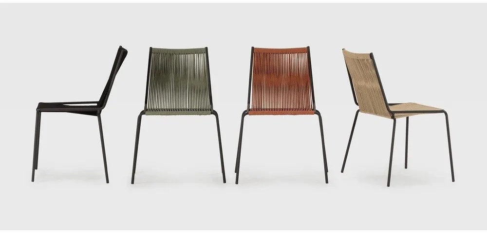 Terrakotta színű fém rakásolható étkezőszék szett 2 db-os Emily – Marckeric