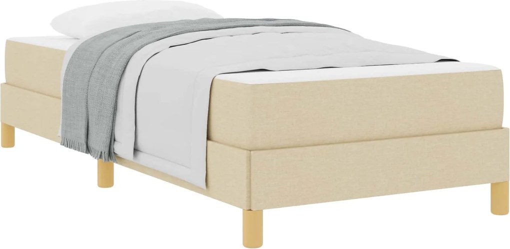 vidaXL Boxrugós ágy matracmal Krém 90 x 190 cm szövet