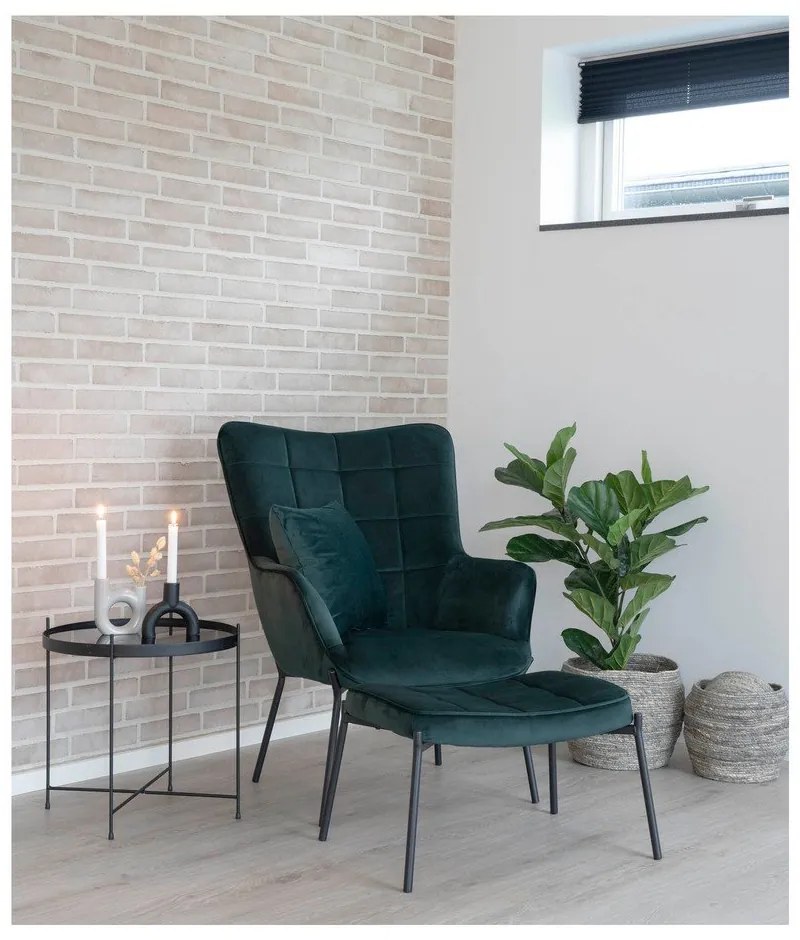 Zöld bársony fotel Glasgow – Bonami Essentials