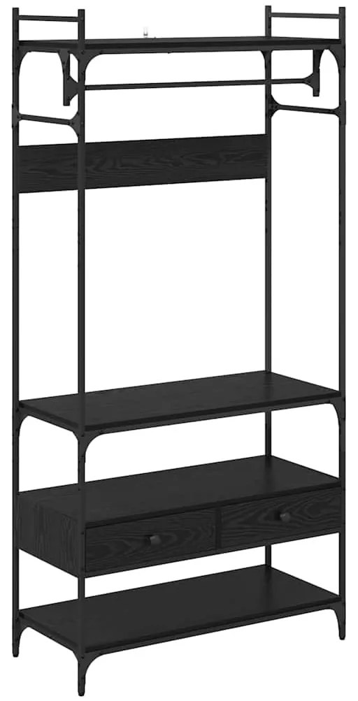 Ruhásszekrény fiókkal Musta tammi 89 x 39 x 184.5 cm Faanyag