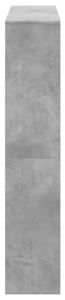 betonszürke szerelt fa könyvszekrény 132 x 29 x 141,5 cm