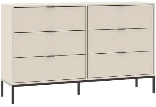 DECO komód bézs színben, 6 fiókkal, 150 cm
