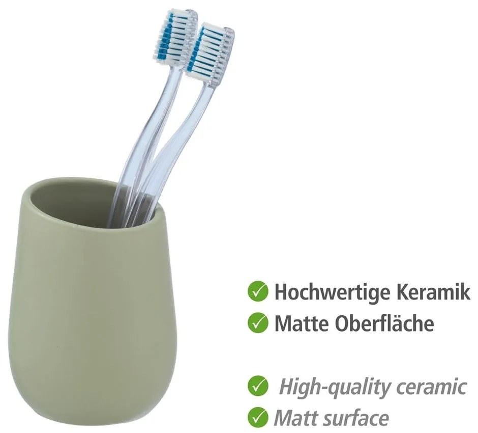 Badi zöld kerámia fogkefetartó - Wenko