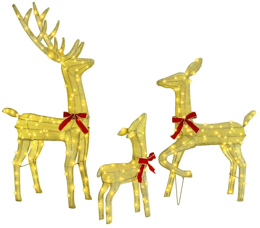 Rénszarvas család 3 pcs Meleg fehér 68 x 26 x 127 cm szövet