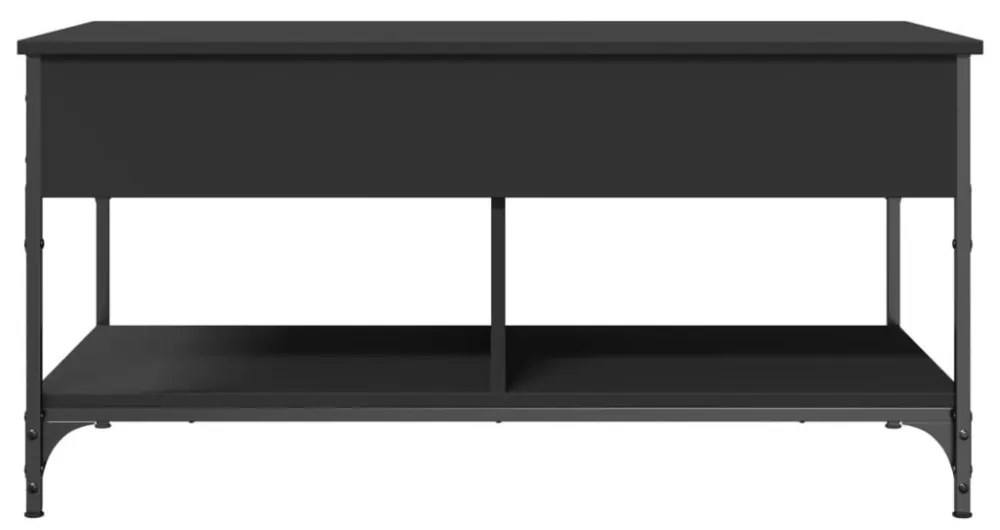 fekete szerelt fa és fém dohányzóasztal 100 x 50 x 50 cm