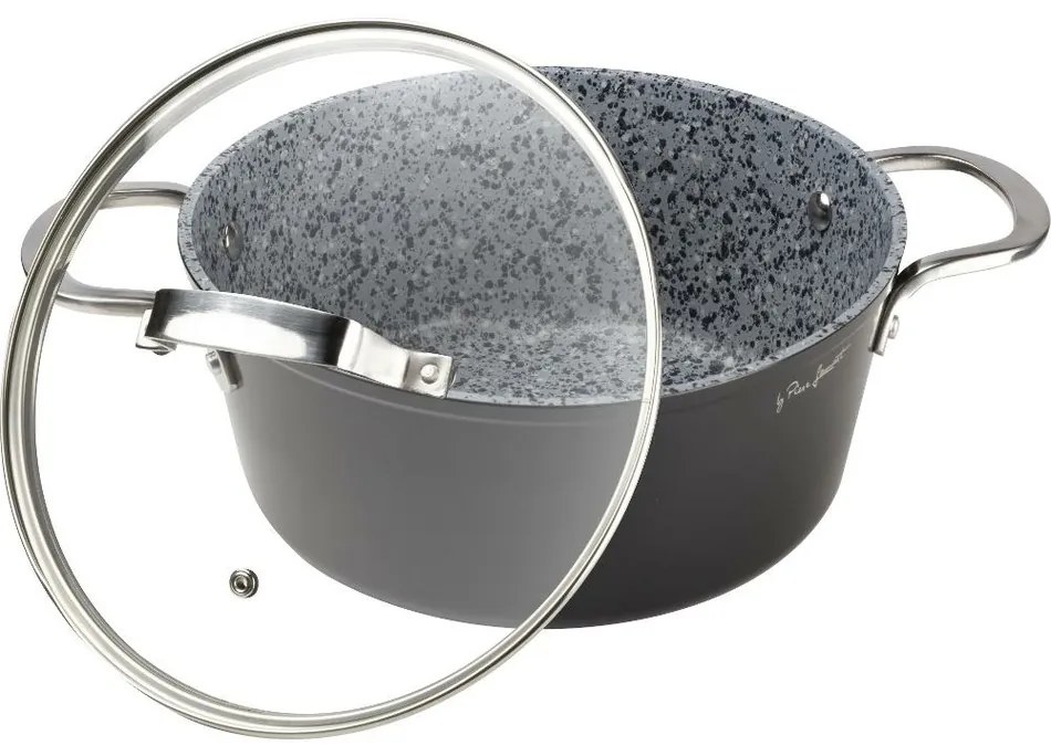 Lamart LT1254 serpenyő fedéllel Granit, átmérő 24cm