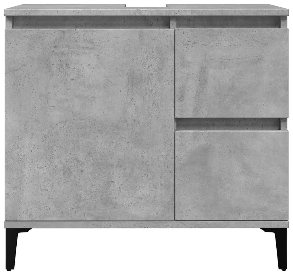 betonszürke szerelt fa mosdószekrény 65 x 33 x 60 cm