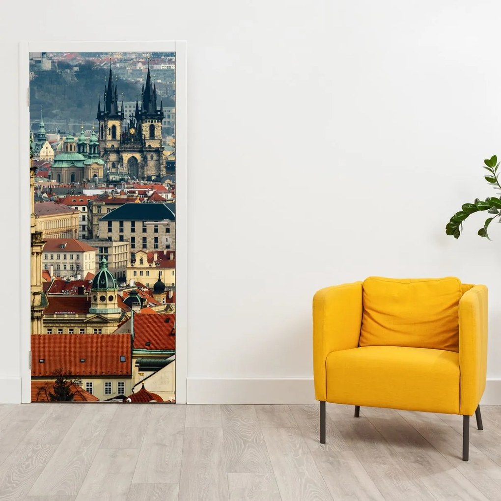 Fotótapéta ajtóra - Prágai panoráma (95x205cm)