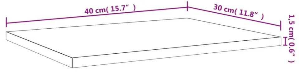 4 db szürke sonoma színű szerelt fa fali polc 40 x 30 x 1,5 cm