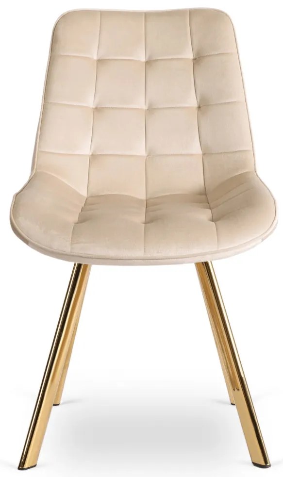 Elegáns Bézs/Arany Étkezőszék Bársony Kárpitozással. DEVI