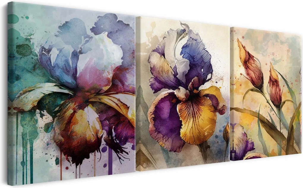 Színes festmények a nappaliba Vászonkép Fali dekoráció Virágok 90x180