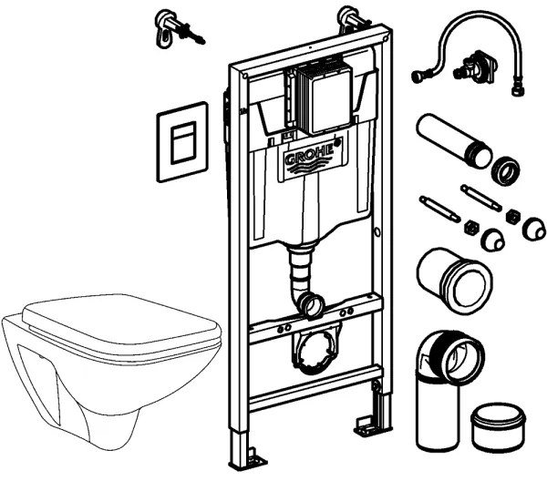 GROHE 39467000 - SOLIDO WC készlet 1,13 m kerámia/fehér