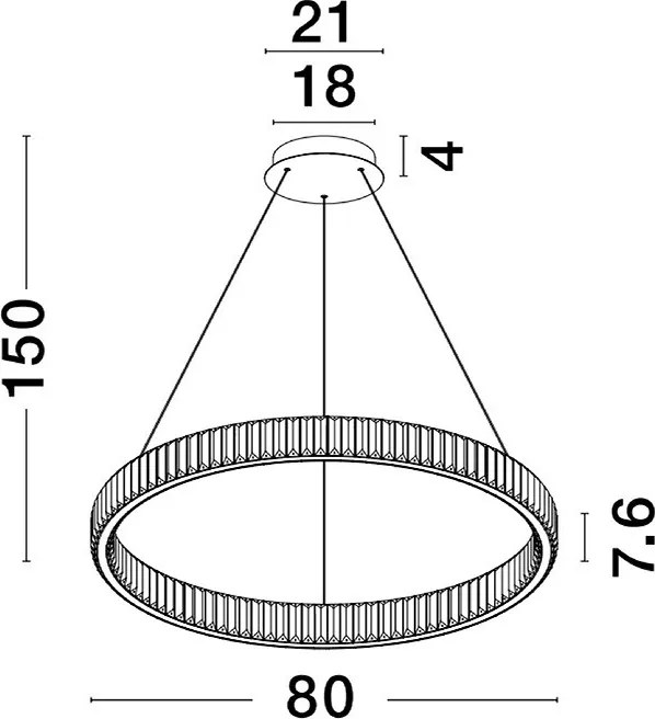 NOVA LUCE 9333067 AURELIA Kristály Függesztett Lámpa LED IP20