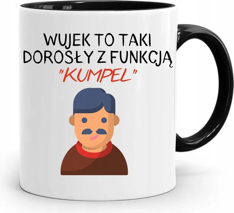 Fekete Bögre Felnőtt Bácsinak, Barát Funkcióval, fényképes nyomtatással