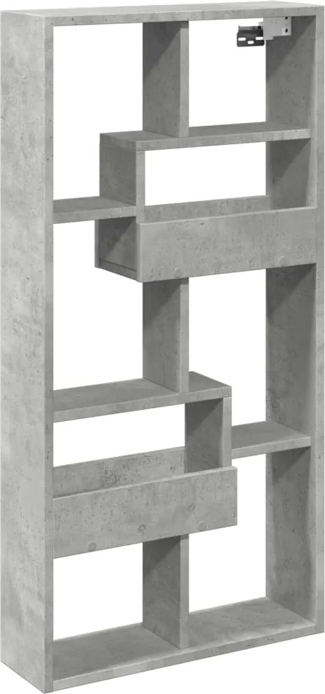 vidaXL betonszürke szerelt fa faliszekrény 50 x 15 x 100 cm