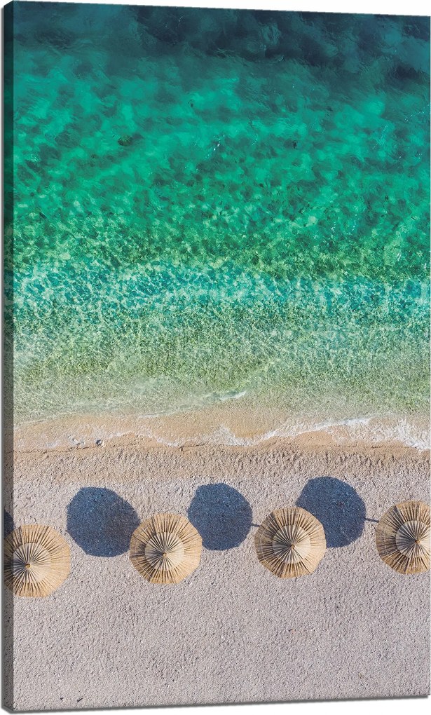 Vászonkép Tengerpart Pihenés Nyaralás Víz Hullámok 60x100 cm