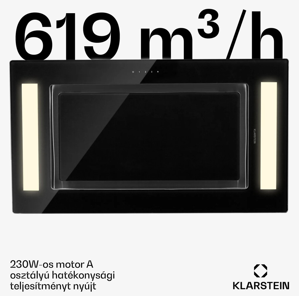 Klarstein Remy, páraelszívó, 90 cm, 620 m³/h, 230 W, 3 fokozat, távirányító