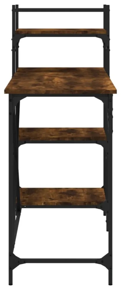 füstös tölgy színű számítógépasztal polcokkal 120x47x109 cm