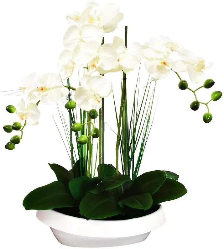 SmileHOME by Pepita Prémium élethű Művirág - Orchidea 60cm - fehér...