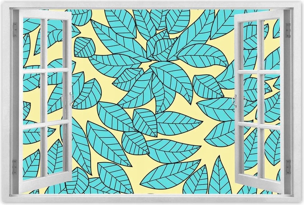 Poszterek 90x60 Türkiz levelek Türkiz