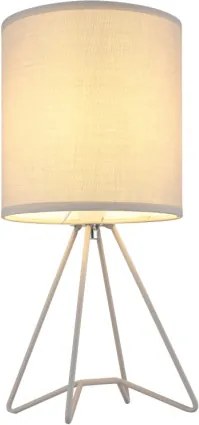 Globo 21734G Asztali lámpa, fém szürke, textil szürke, kábel PVC fehér, billenőkapcsoló a kábelen, ø: 160mm, M: 345mm, kábelhossz 1300mm, 1x E14 40W 230V izzó nélkül
