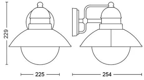 Philips 1748086PN - Kültéri fali lámpa DAMASCUS 1xE27/60W/230V IP44
