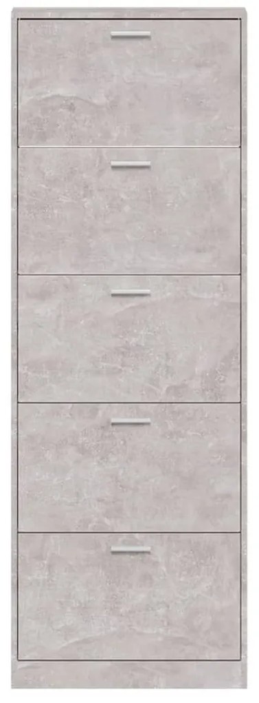 betonszürke szerelt fa cipőszekrény 59 x 17 x 169 cm