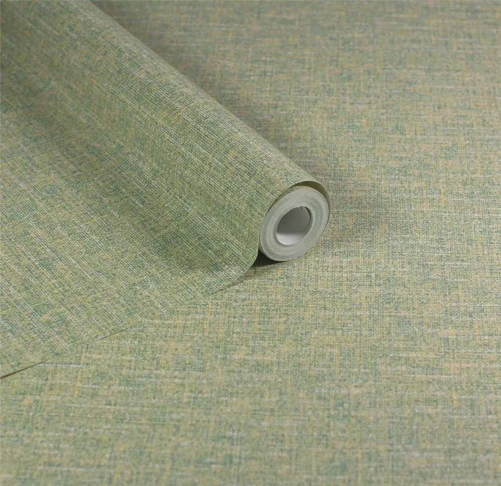 Esselle Home A La Mode Artisan Weave zöld egyszínű szövet hatású vlies tapéta – 100007EH